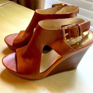 Michael Kors brown summer wedge shoes size 9.5, excellent condition